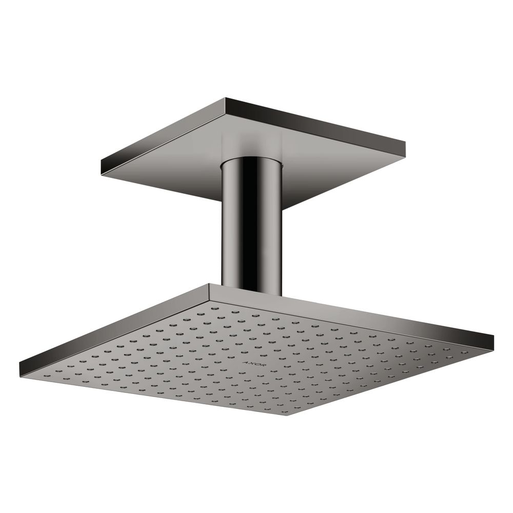 Pommeau de douche Hansgrohe AXOR ShowerSolutions, 19 l/min, 250x250 mm, 1 jet, raccordement au plafond, finition Polished Black Chrome