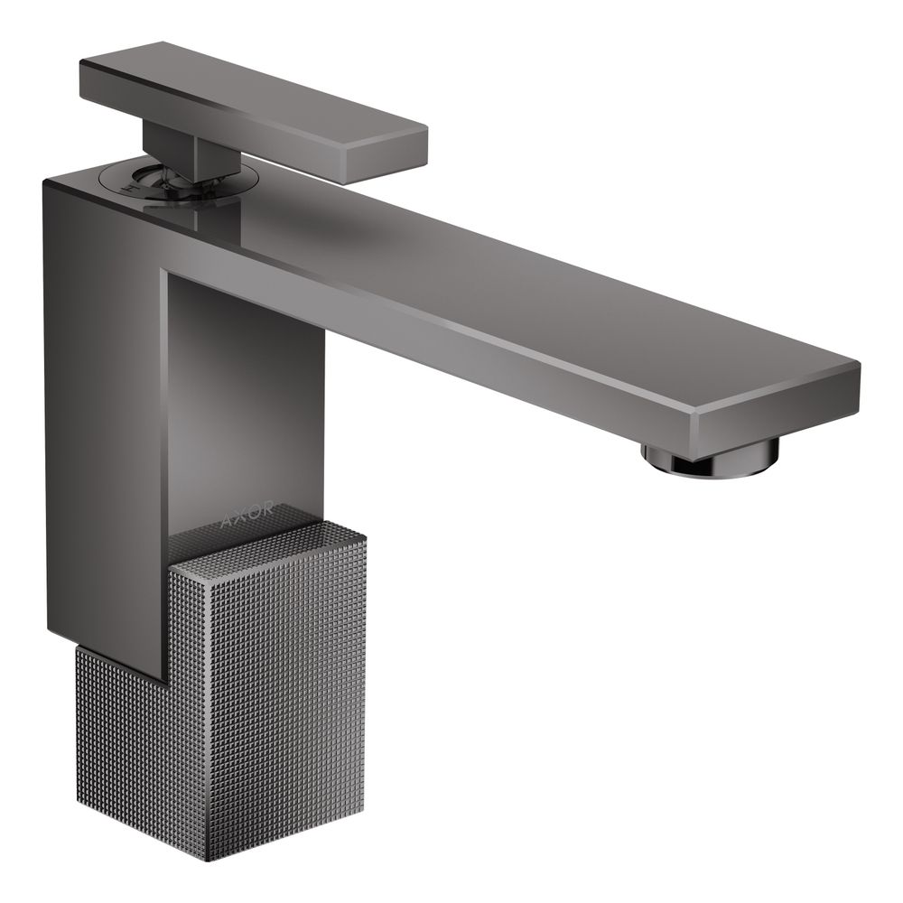 Hansgrohe AXOR Edge robinet mitigeur monocommande pour lavabo 130 mm, 5 l/min, évacuation Push-Open, finition Chrome noir poli