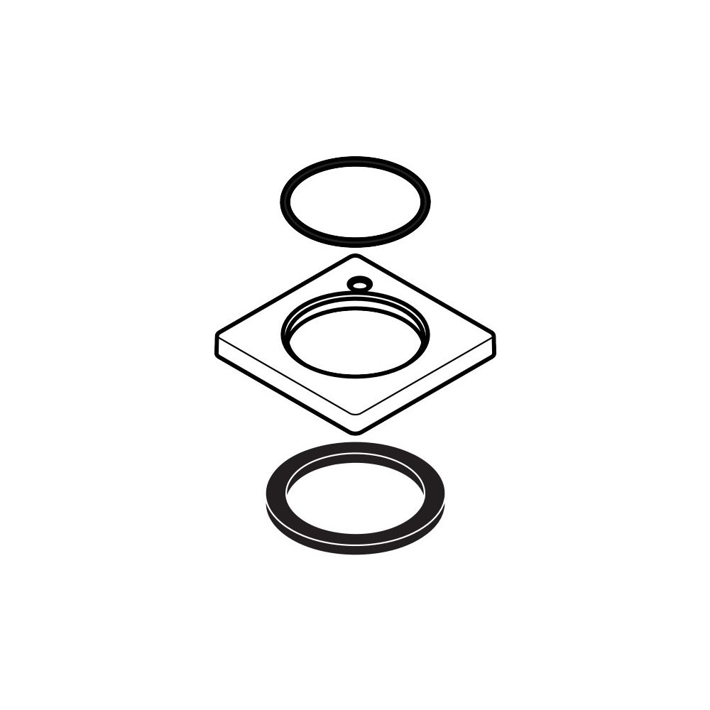 Hansgrohe Rosette 48x48mm pour mitigeur de lavabo Metropol, noir mat, 93048670