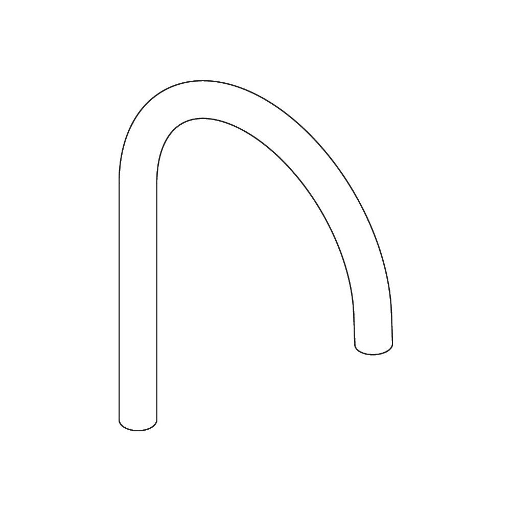 Tube de sortie Hansgrohe Ø 25 mm pour mitigeur de lavabo Talis M54 210, Acier inoxydable Optic, 93739800