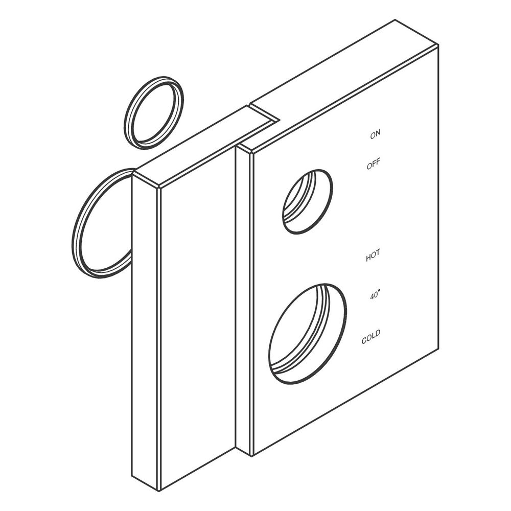 Rosette Hansgrohe AXOR pour vanne d'arrêt et de commutation Edge, 170x170 mm, Chromé, 93597000