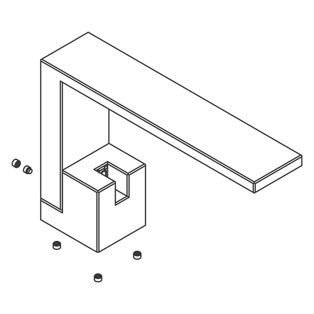 Sortie pour mitigeur de baignoire Hansgrohe AXOR Edge 3 trous, finition Diamant, 93586000