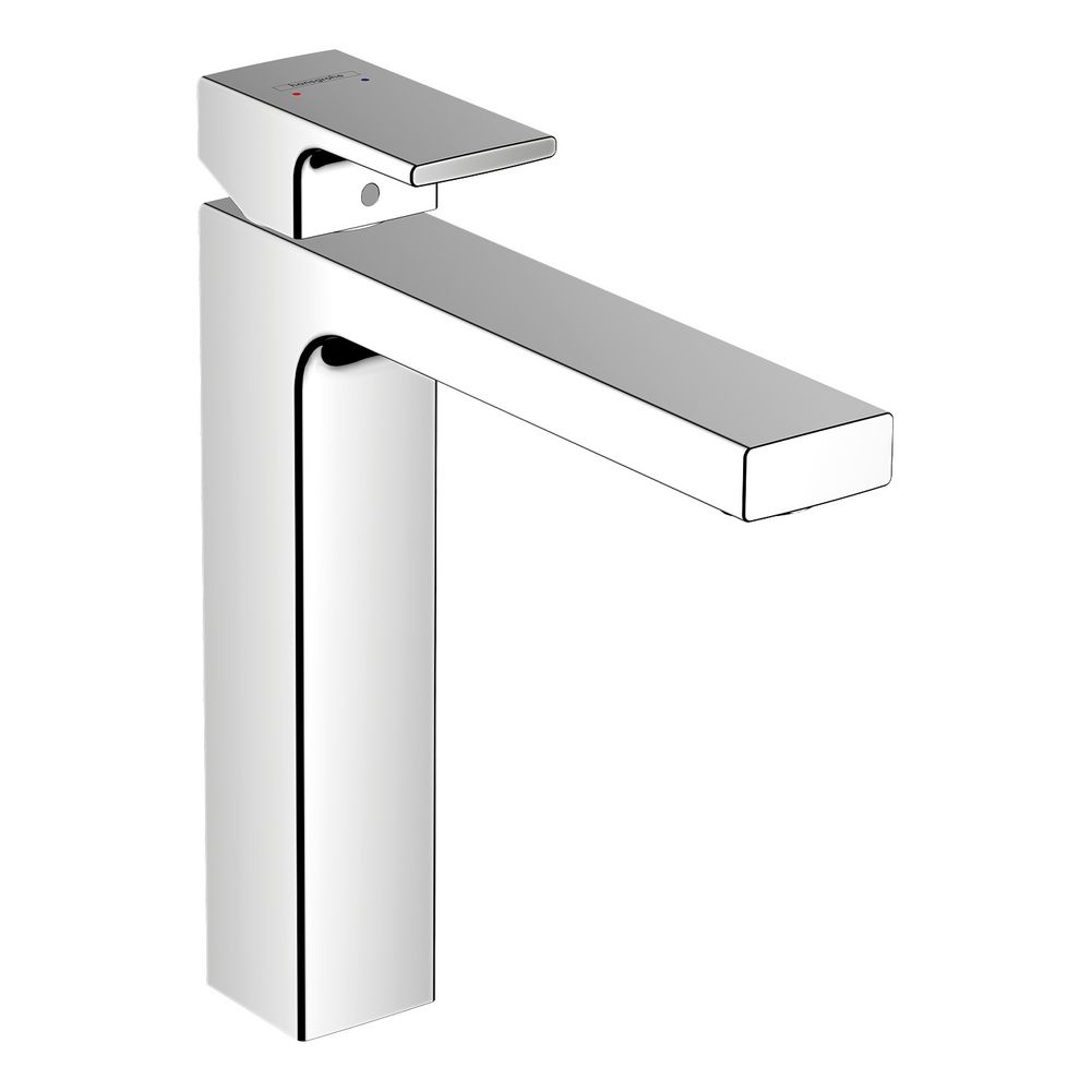 Mitigeur monocommande Hansgrohe Vernis Shape pour lavabo, portée 190 mm, 5 l/min, guidage d’eau isolé, évacuation métallique à tige de traction, chromé