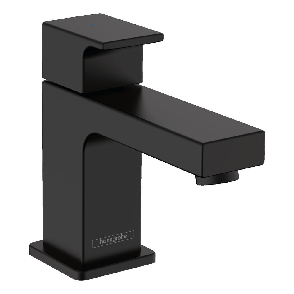 Hansgrohe Vernis Shape Robinet de lavabo fixe 70mm, 5l/min, bec fixe, levier, eau froide/eau prémélangée sans garniture d'évacuation, Noir mat