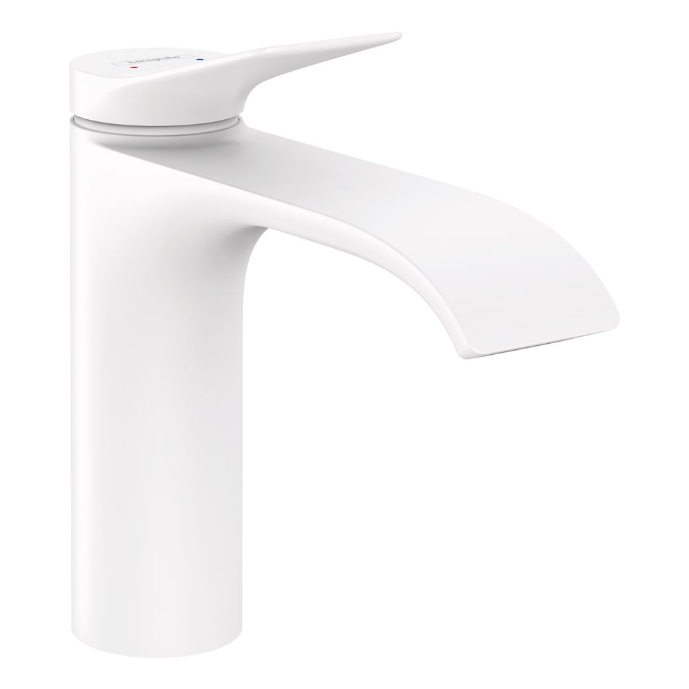 Hansgrohe Vivenis mitigeur monocommande pour vasque 110 mm, 5 l/min, garniture d’évacuation à tirette, blanc mat