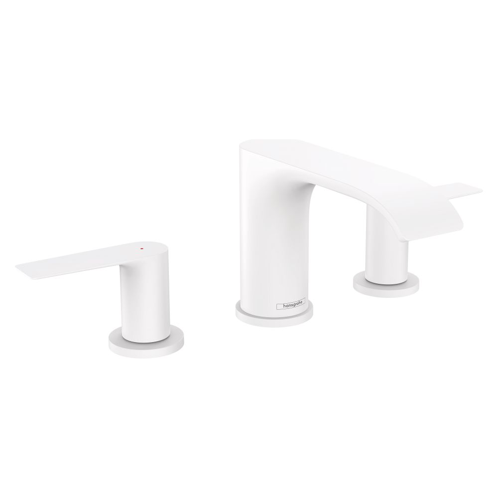 Robinetterie de lavabo Hansgrohe Vivenis 3 trous 90 mm, 5 l/min, évacuation à tige de traction, finition blanc mat