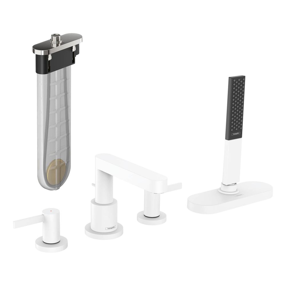 Hansgrohe Finoris Robinetterie de bord de baignoire 4 trous avec sBox, blanc mat