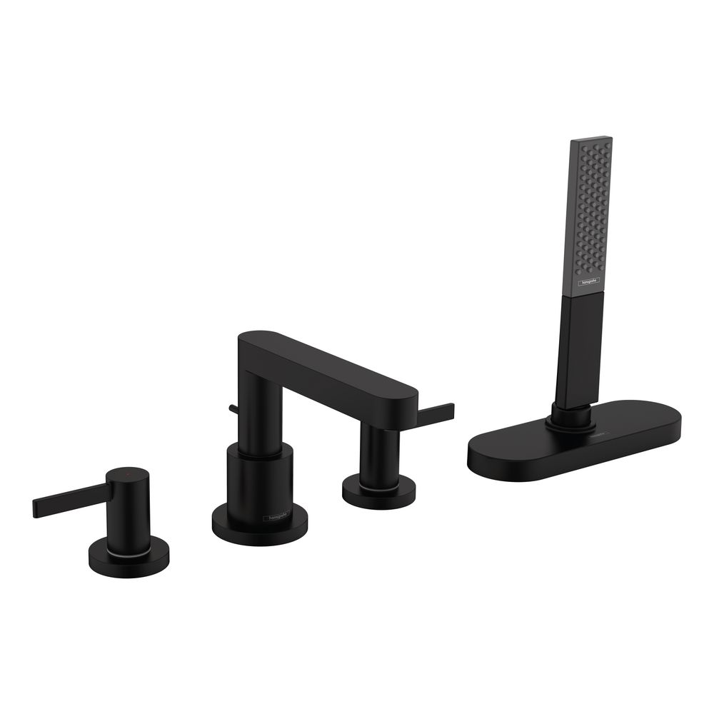 Hansgrohe Finoris Robinet de baignoire à encastrer 4 trous, 23,5 l/min, sBox, noir mat