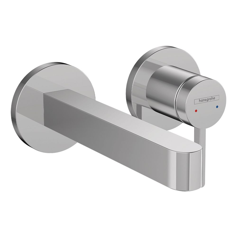 Mitigeur monocommande Hansgrohe Finoris encastré pour lavabo, 5l/min, montage mural, bec 168mm, chromé
