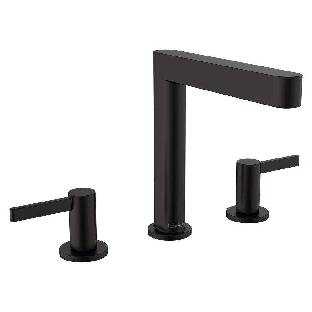 Robinetterie de lavabo Hansgrohe Finoris 3 trous 160 mm 5 l/min Noir mat avec garniture Push-Open