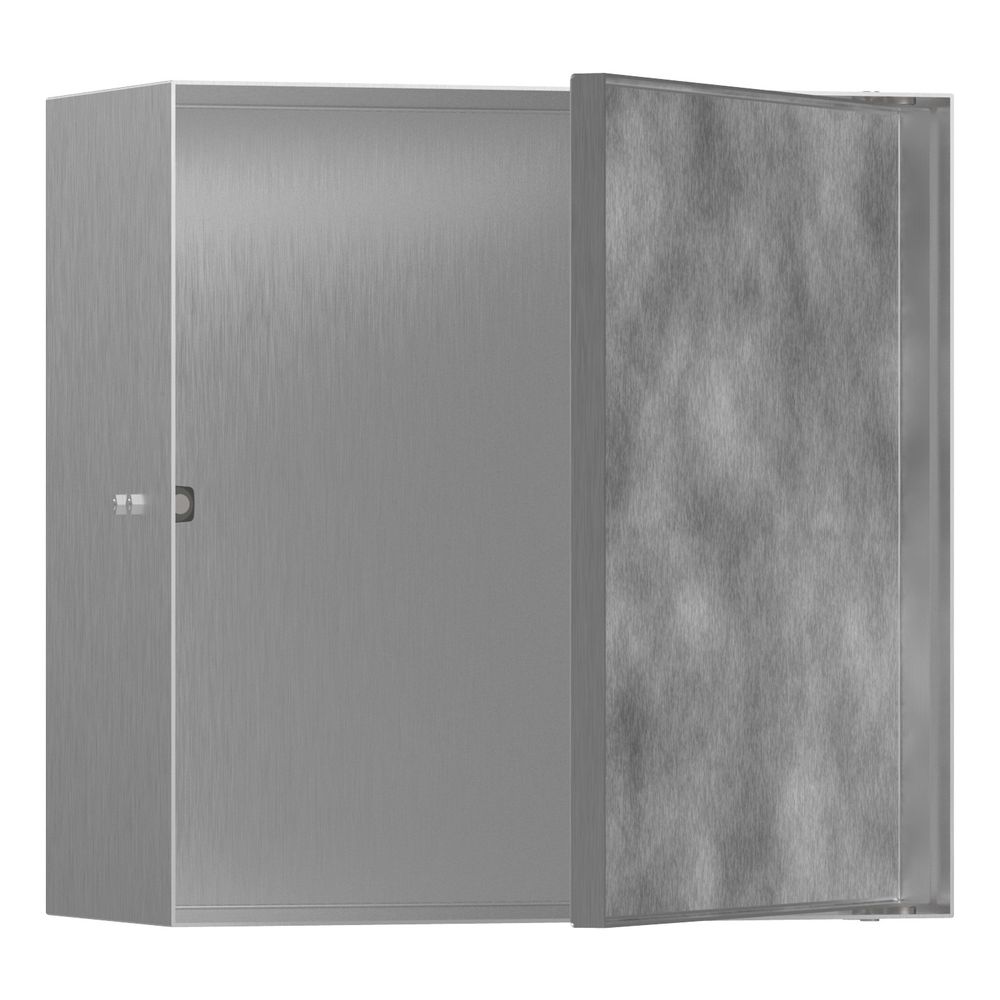 Hansgrohe XtraStoris Rock niche murale carrelable avec porte 300x300x140 mm, acier brossé