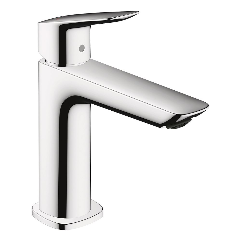 Mitigeur monocommande pour lavabo Hansgrohe Logis 110 mm 5 l/min Fine Chrom avec garniture à tige de vidange