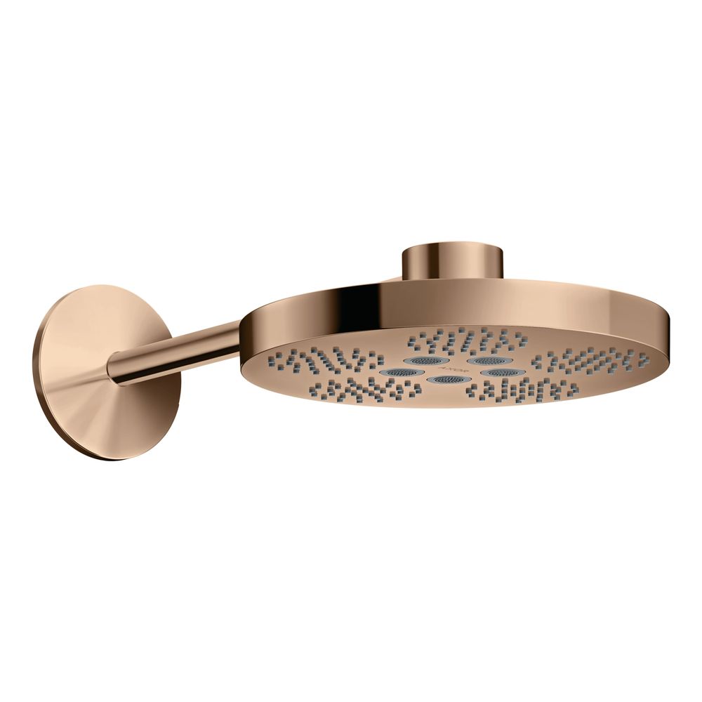 Hansgrohe AXOR One Pommeau de douche 280 mm, 18,1 l/min, 2 jets, avec bras de douche, or rouge poli