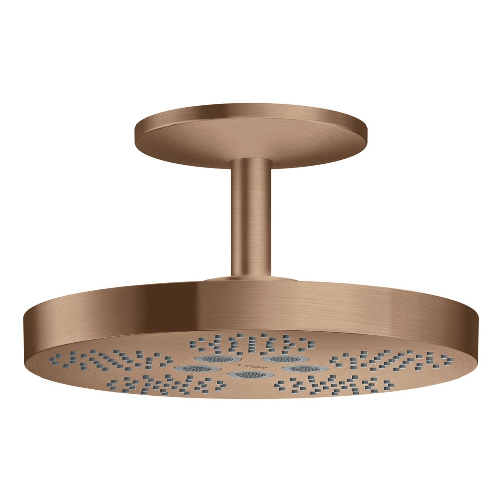 Hansgrohe AXOR One pommeau de douche 280 mm, 18,1 l/min, 2 jets, raccordement plafond, Rouge or brossé