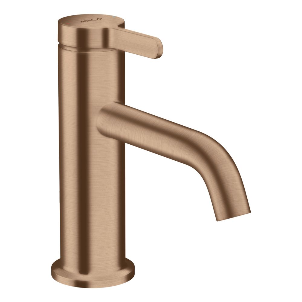 Mitigeur monocommande de lavabo AXOR One Hansgrohe, 70 mm, 5 l/min, poignée à levier, évacuation, rouge or brossé