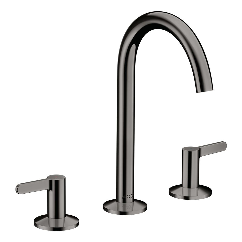 Robinetterie de lavabo 3 trous AXOR One Hansgrohe, 170 mm, 5 l/min, poignées à leviers, évacuation Push-Open, chrome noir poli