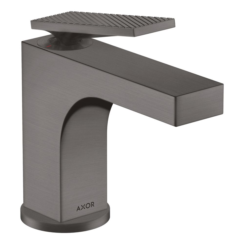 Mélangeur monocommande AXOR Citterio Hansgrohe pour lavabo 90 mm, 5 l/min, levier, garniture d'évacuation à tige, finition Chrome noir brossé