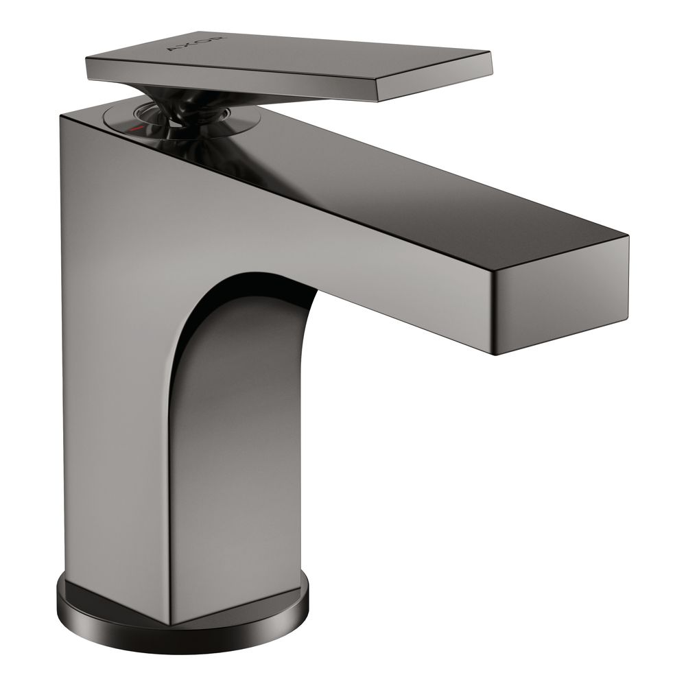 Mélangeur monocommande AXOR Citterio Hansgrohe pour lavabo 90 mm, 5 l/min, levier, garniture d'évacuation à tige, finition Chrome noir poli
