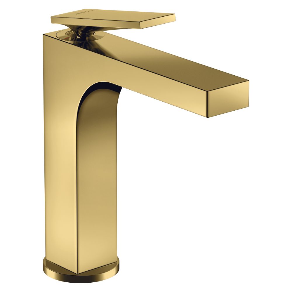 Mélangeur monocommande AXOR Citterio Hansgrohe pour lavabo 160 mm, 5 l/min, levier, garniture d'évacuation, finition Or poli