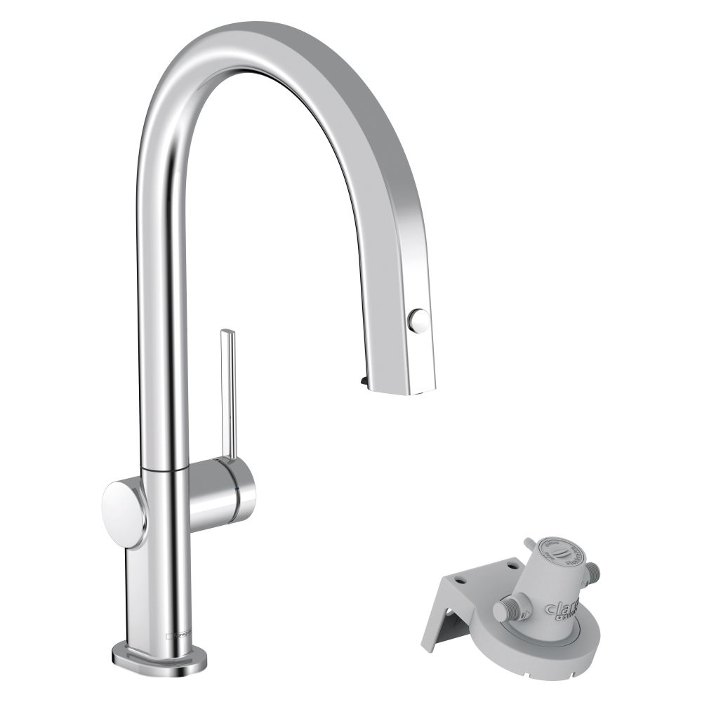Hansgrohe Aqittura FilterSystem M91, mitigeur de cuisine à levier unique 210 mm, débit 6,5 l/min, bec extractible, 1 jet, sBox, chromé