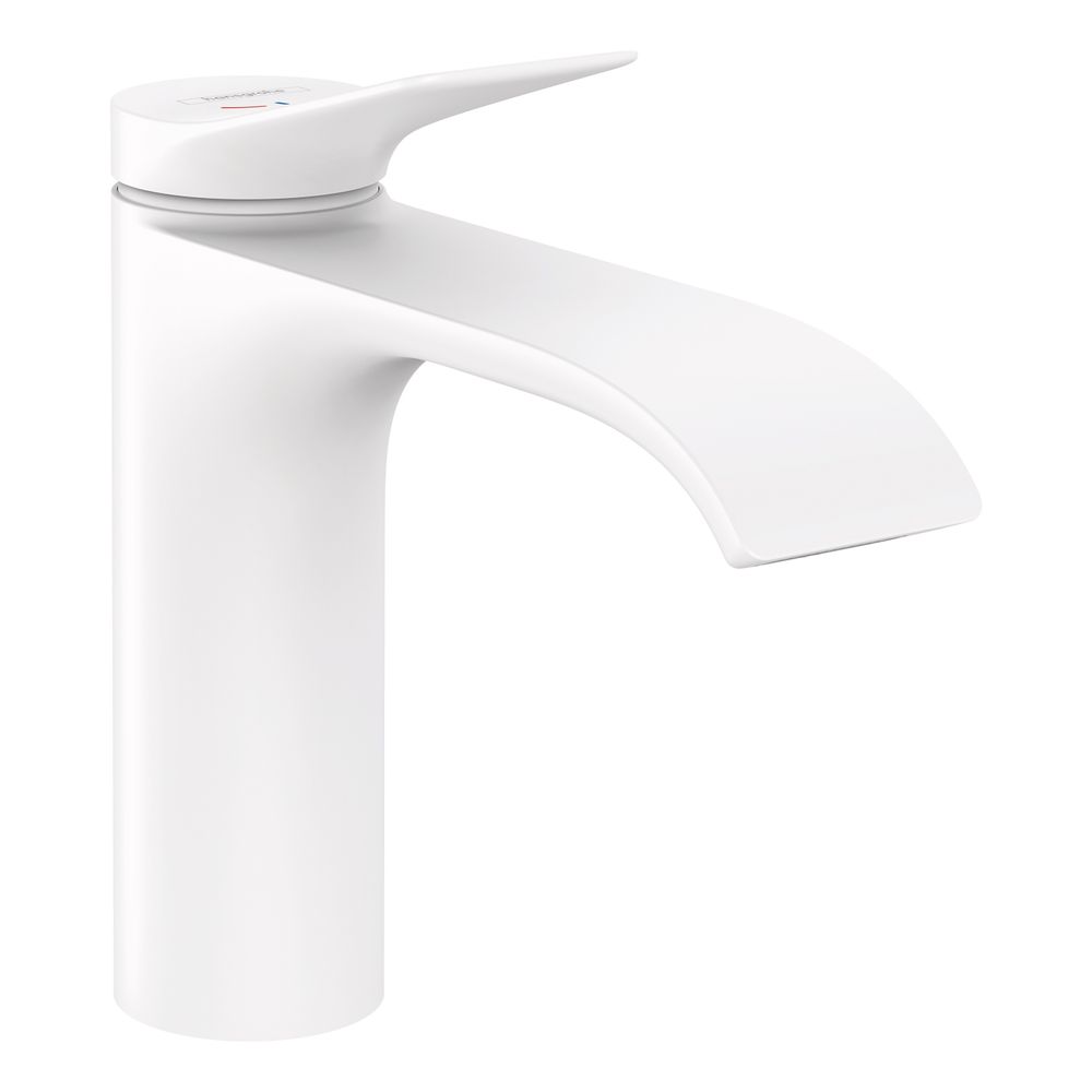 Mélangeur monocommande Vivenis Hansgrohe pour lavabo 110 mm, 5 l/min, CoolStart sans évacuation, Blanc mat