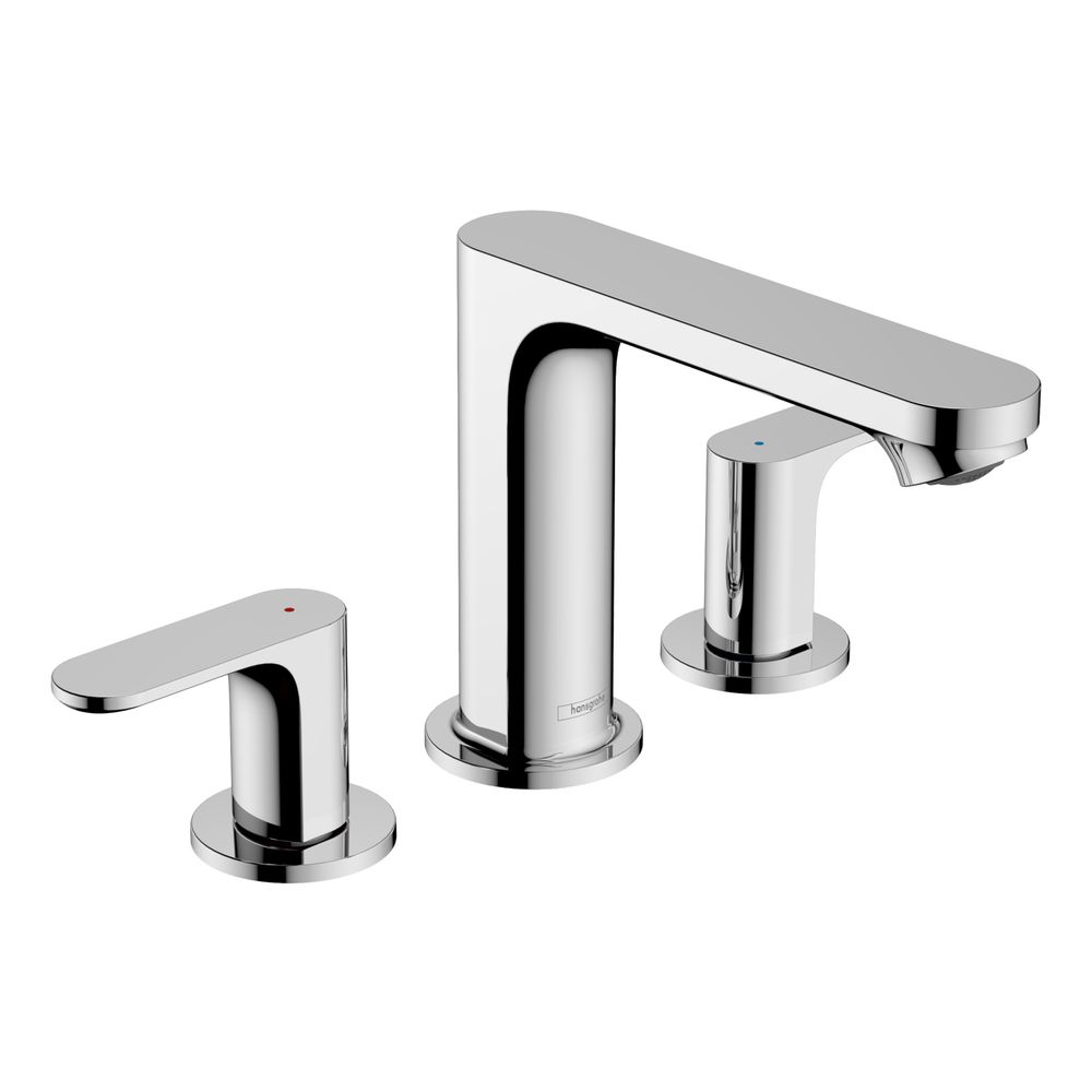 Robinetterie de vasque Hansgrohe Rebris S 3 trous 110 mm, 5 l/min, garniture d'évacuation à tige de traction, Chrome
