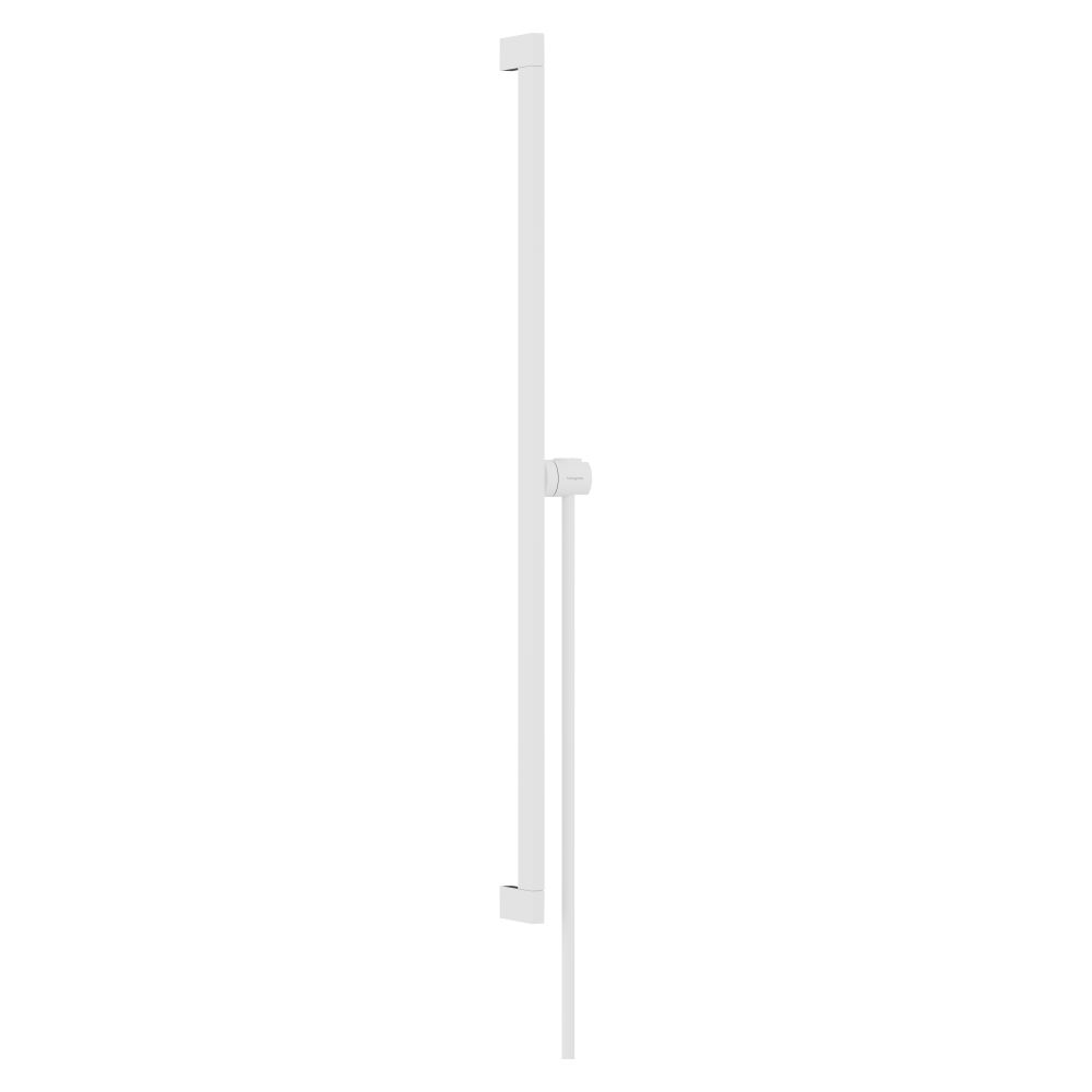 Pommeau de douche Hansgrohe Unica E Puro 950 mm blanc mat avec support à main Easy Slide et flexible Isiflex 1,60 m