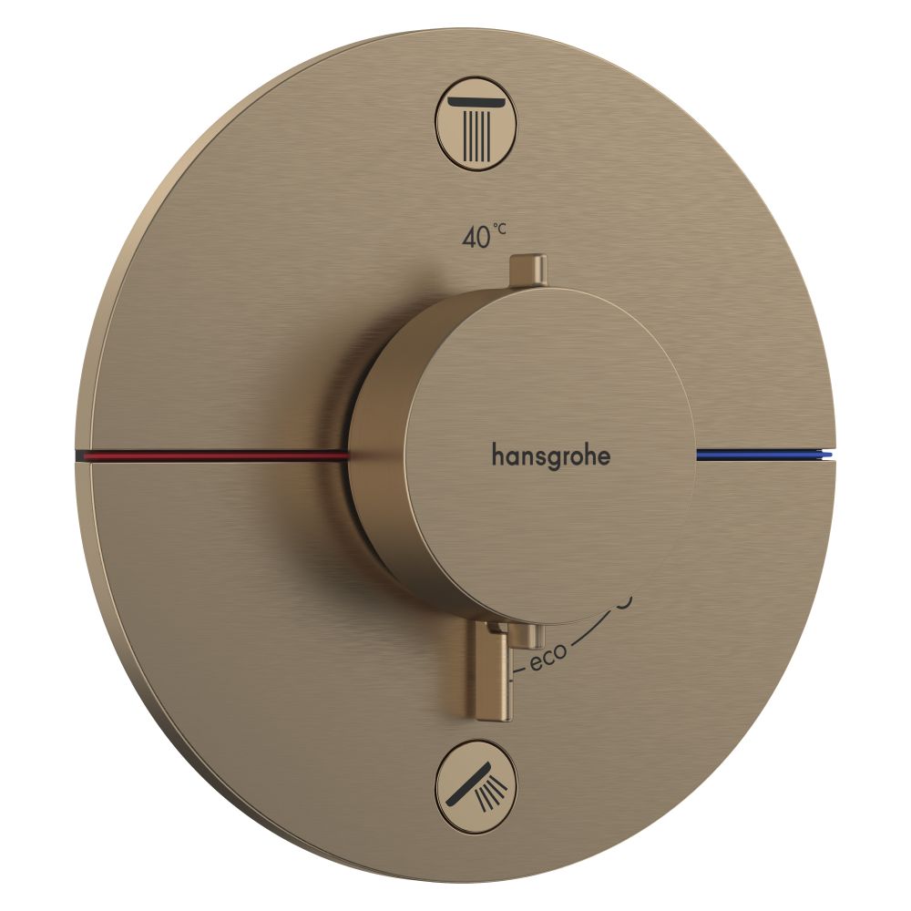 Hansgrohe ShowerSelect Comfort S Thermostat encastré, 26 l/min, pour 2 sorties, combinaison de sécurité intégrée, bronze brossé