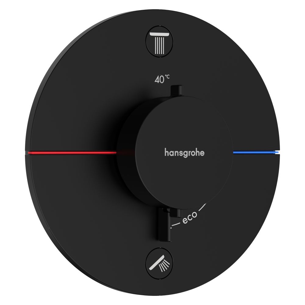 Hansgrohe ShowerSelect Comfort S Thermostat encastré, 22,1 l/min, pour 2 consommateurs, noir mat