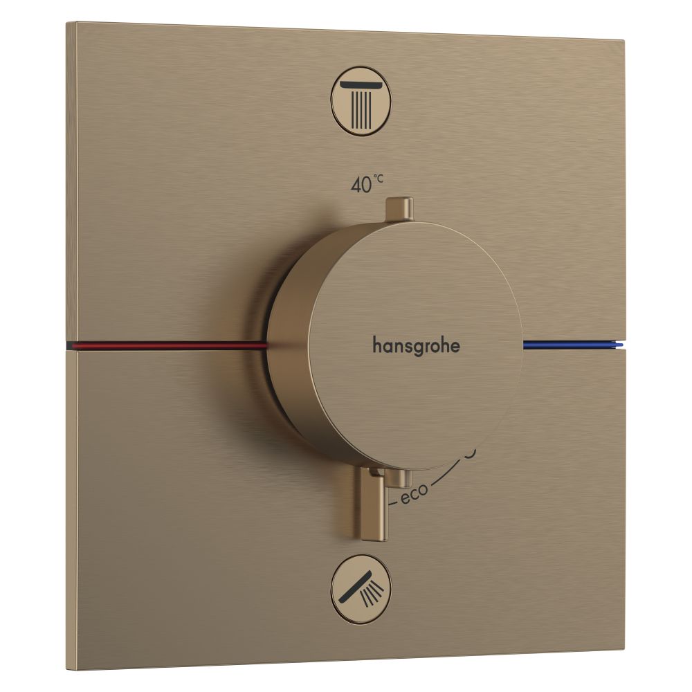 Hansgrohe ShowerSelect Comfort E Thermostat encastré, 22,7 l/min, pour 2 utilisateurs, Brushed Bronze