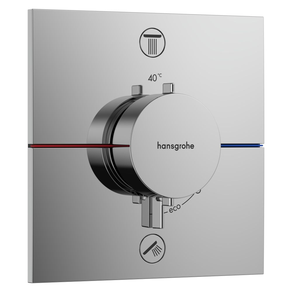 Hansgrohe ShowerSelect Comfort E Thermostat encastré, 26 l/min, pour 2 utilisateurs, avec combinaison de sécurité intégrée, chromé