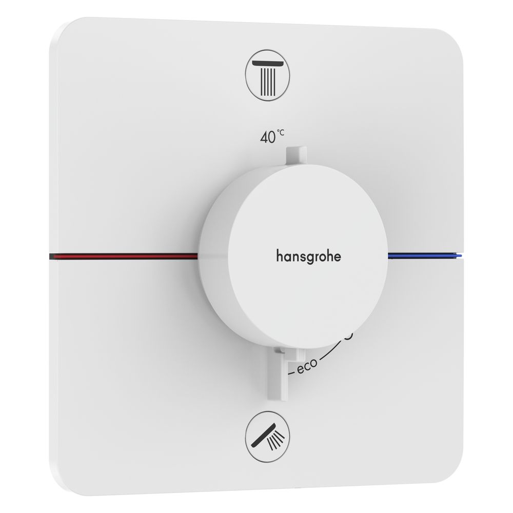 Hansgrohe ShowerSelect Comfort Q mitigeur thermostatique encastré, 26 l/min, pour 2 sorties, avec combinaison de sécurité intégrée, blanc mat