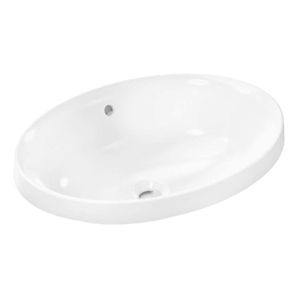 Hansgrohe Xuniva D Meuble-lavabo encastrable 550x400mm sans trou de robinet avec trop-plein, Blanc