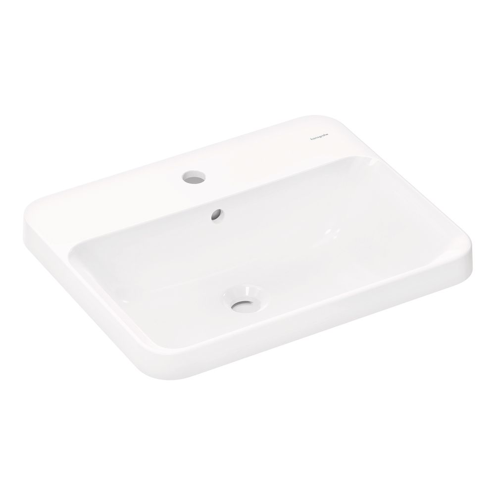 Hansgrohe Xuniva Q Meuble-lavabo encastré 550x450mm, avec trou de robinetterie et trop-plein, Blanc