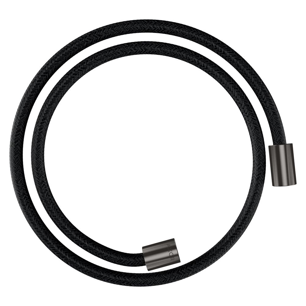 Hansgrohe AXOR ShowerSolutions Flexible textile pour pommeau de douche 125 cm, écrous cylindriques, G 1/2", Brushed Black Chrome