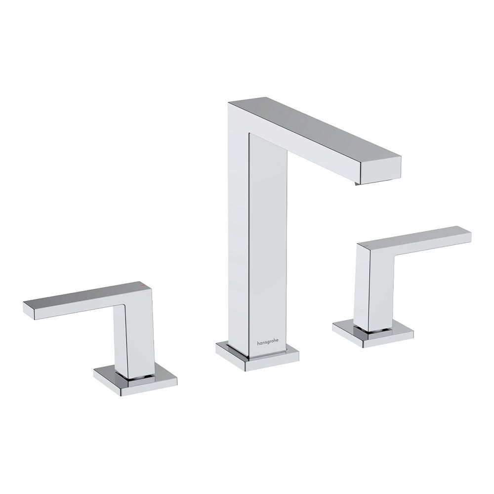Robinet de lavabo Hansgrohe Tecturis E 3 trous, 150 mm, 4 l/min, EcoSmartPlus, évacuation à poussoir, chrome