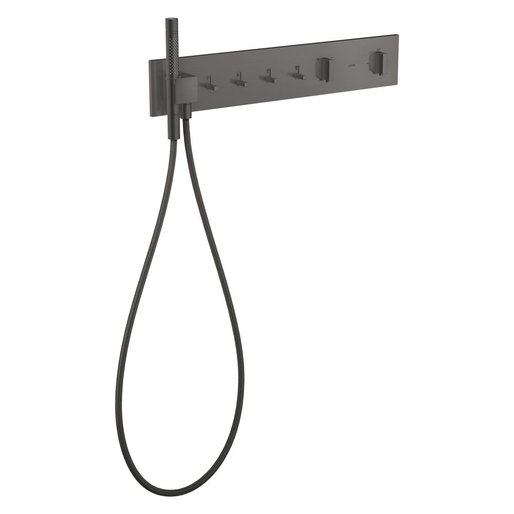 Hansgrohe AXOR ShowerComposition module thermostatique 610x110 mm, encastré pour 4 consommateurs, Brushed Black Chrome