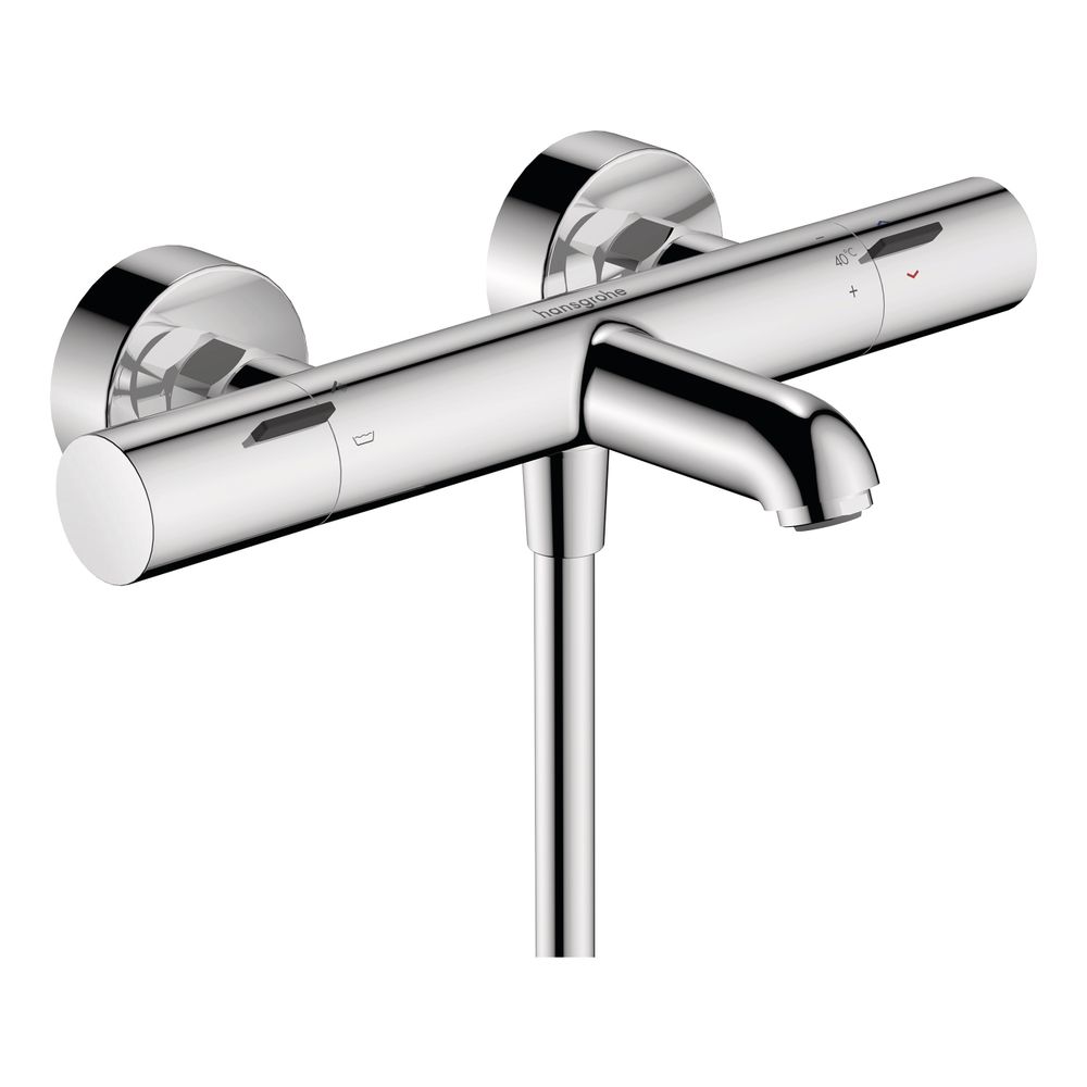 Mitigeur thermostatique Hansgrohe Ecostat Fine pour baignoire, pose en saillie, 20 l/min, Chromé