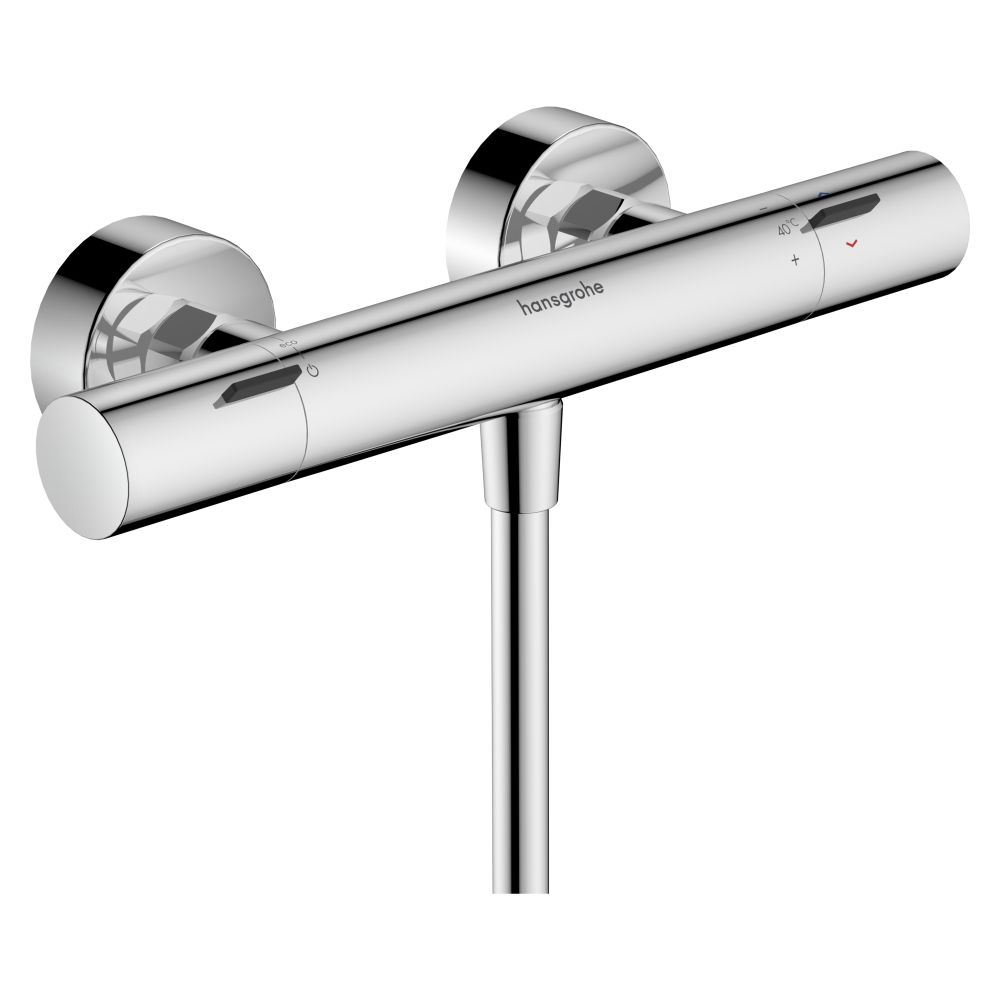 Hansgrohe Ecostat Fine Thermostate de douche en saillie, 14,6 l/min, limiteur de température, chromé