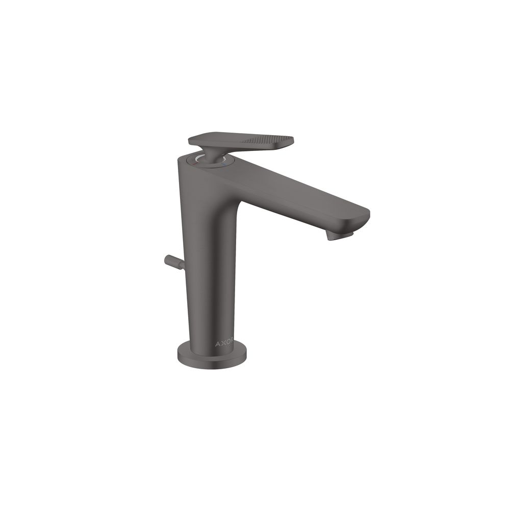 Mitigeur monocommande AXOR Citterio C Hansgrohe 125 mm, CoolStart, vidange à tige, design Cubic, Chrome noir brossé