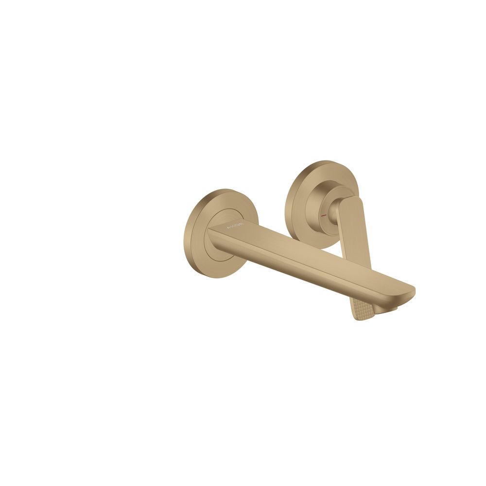 Mitigeur monocommande Hansgrohe AXOR Citterio C encastré pour montage mural, portée 195 mm, coupe cubique, bronze brossé