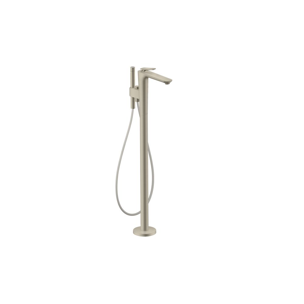 Hansgrohe AXOR Citterio C Mitigeur monocommande de baignoire sur pied, design Cubic cut, finition Brushed Nickel