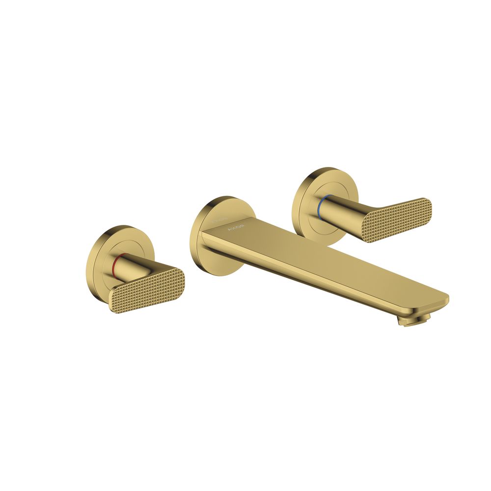 Hansgrohe AXOR Citterio C Mitigeur de baignoire 3 trous, montage encastré mural, design Cubic cut, finition Polished Gold Optic