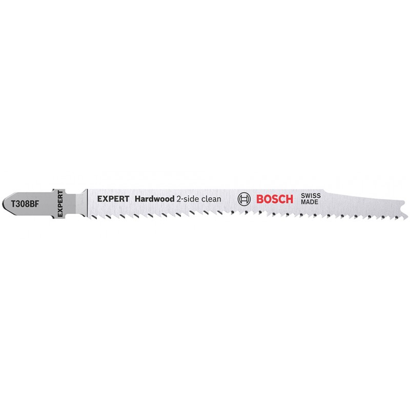 Lame de scie sauteuse EXPERT 'Hardwood 2-side clean' T 308 BF - BOSCH (100 pièces) — lot de 100 pièces