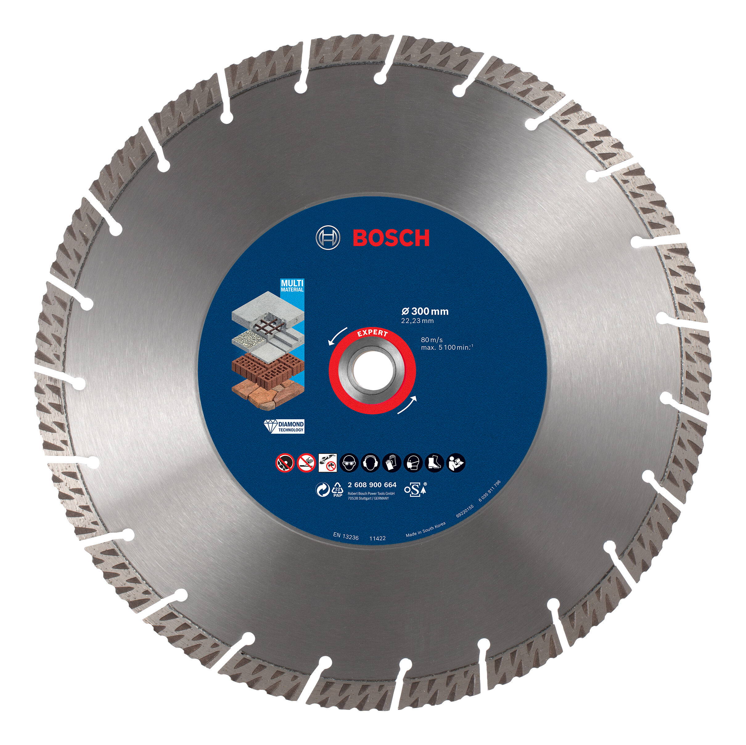 BOSCH EXPERT Meule diamant MultiMaterial, 300 x 22,23 x 2,8 x 15 mm 2608900664