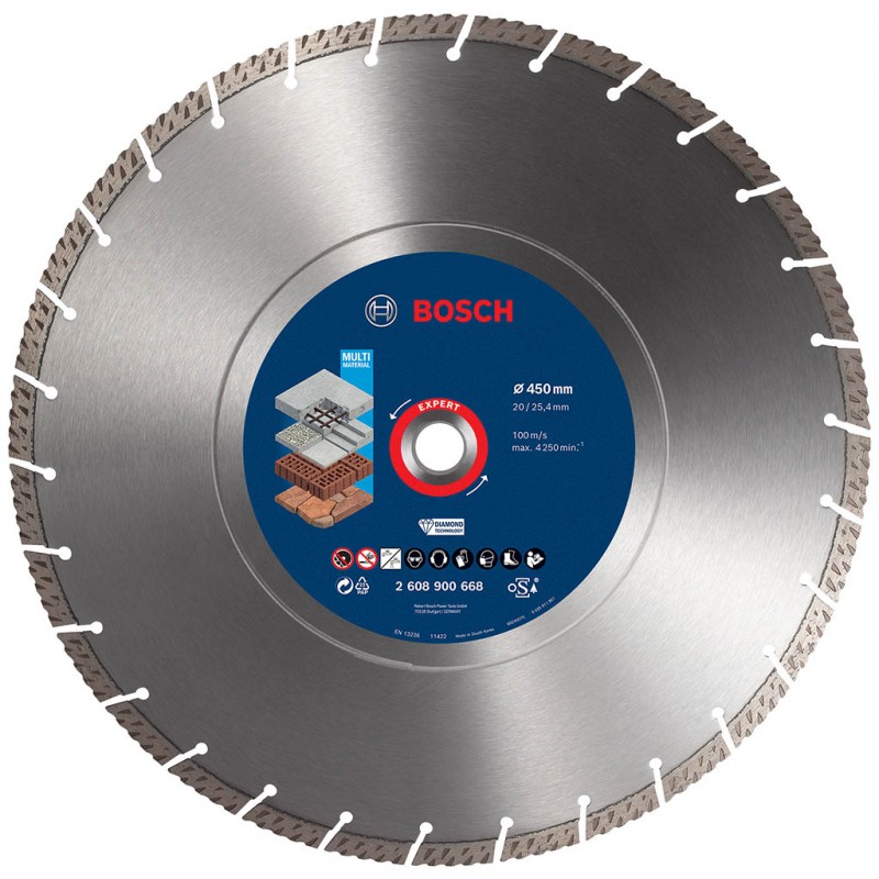 Disques de tronçonnage diamant Bosch EXPERT MultiMaterial, 450 x 25,40 x 3,3 x 12 mm 2608900668