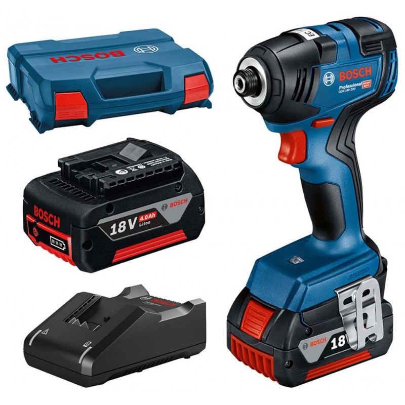 BOSCH GDR 18V-200 Visseuse à percussion L-Case, 2x GBA 18V 4,0Ah, GAL 18V-40 06019J2107