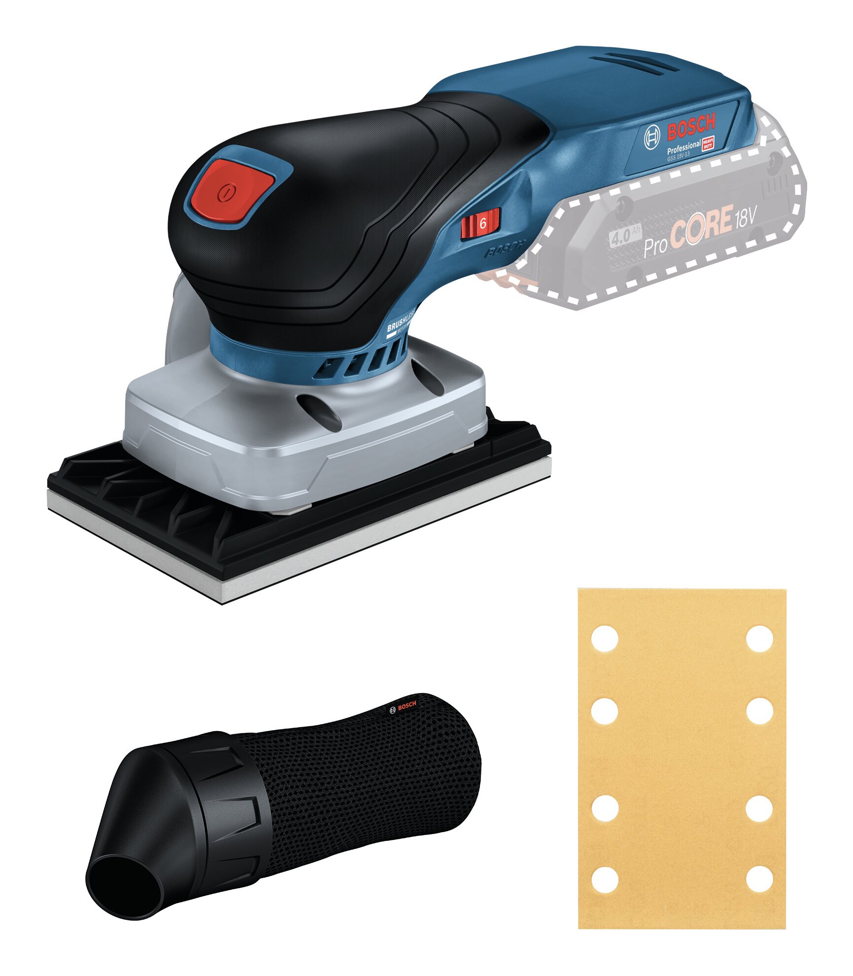 BOSCH GSS 18V-13 Ponceuse vibrante sur batterie (seule) 06019L0100