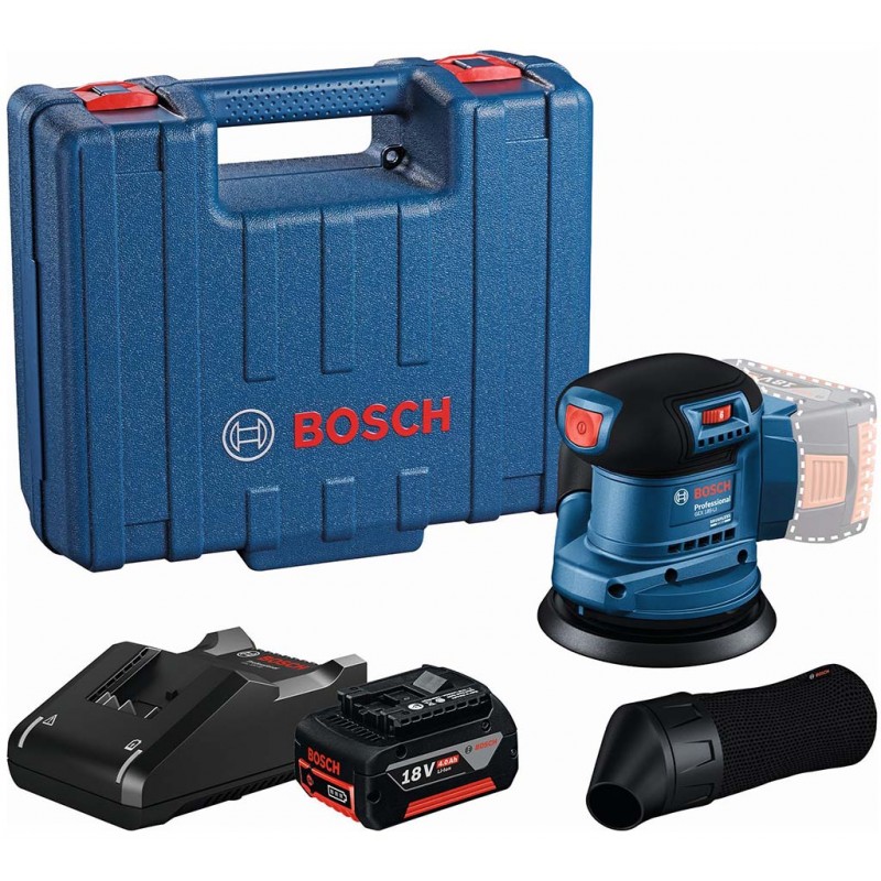 BOSCH GEX 185-LI PROFESSIONAL Ponceuse excentrique, 1× GBA 18V 4,0Ah, coffret 06013A5021