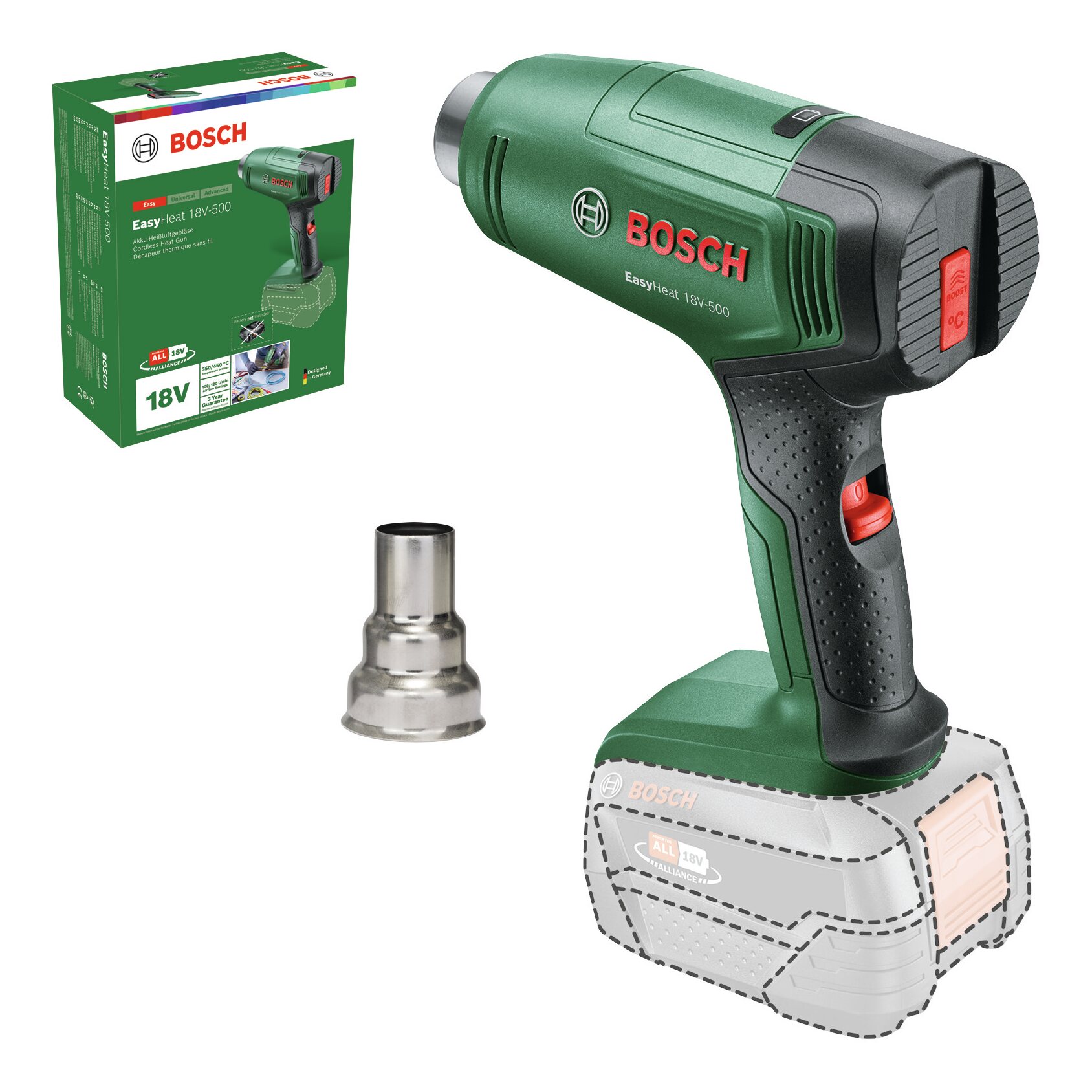 Bosch EasyHeat 500 Soufflerie à air chaud 18V - 06032A8000